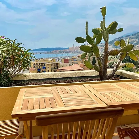 Mansfield Vue Carte Postale Terrasse Piscine 2 * 芒通